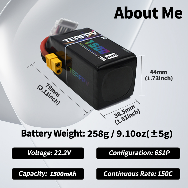 TERFPV Lipo Battery 6S 22.2V 1 - Drone Lipo Battery 评论和价格
