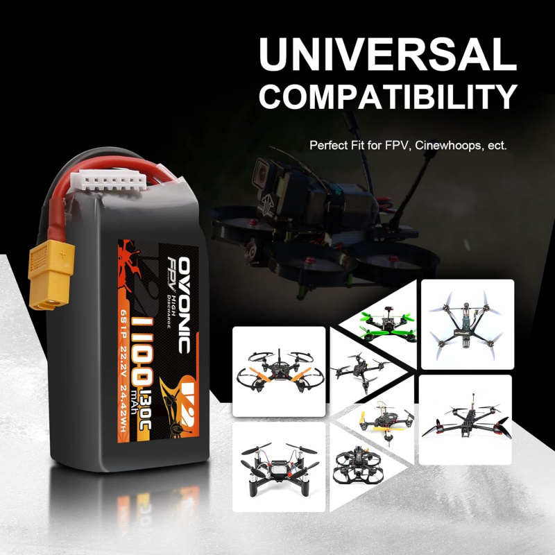 OVONIC 130C 6S 1100mah Lipo Ba - Drone Lipo Battery 评论和价格